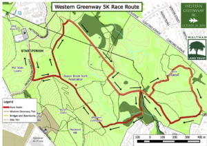 Map of the Western Greenway 5K Walk/Run race course