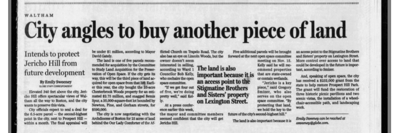 2001_11_04 Boston Globe Article