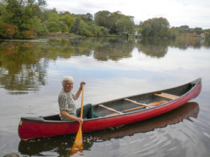 Inge Uhlir in her canoe