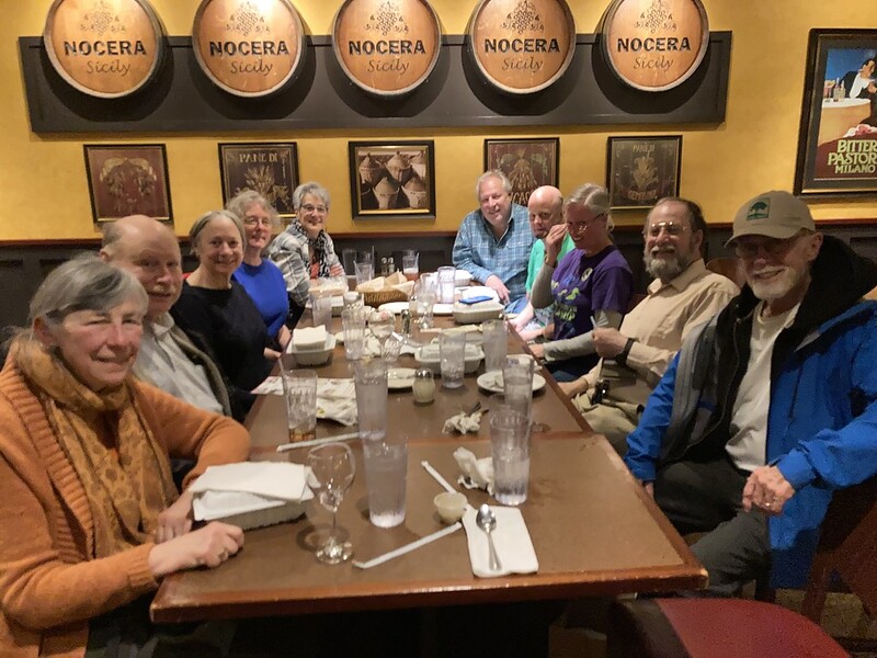 Group of happy diners at the Chateau restaurant in Waltham