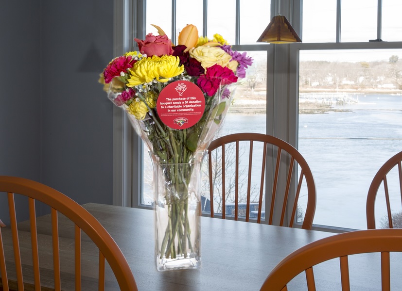 flowers in a vase on a table