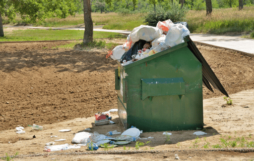 Dumpster overflowing